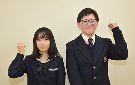 司会を務める高２コンビの古崎可純さん（左）と山田涼平さん